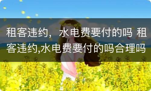 租客违约，水电费要付的吗 租客违约,水电费要付的吗合理吗