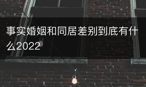 事实婚姻和同居差别到底有什么2022