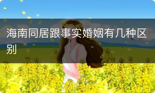 海南同居跟事实婚姻有几种区别