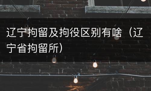辽宁拘留及拘役区别有啥（辽宁省拘留所）