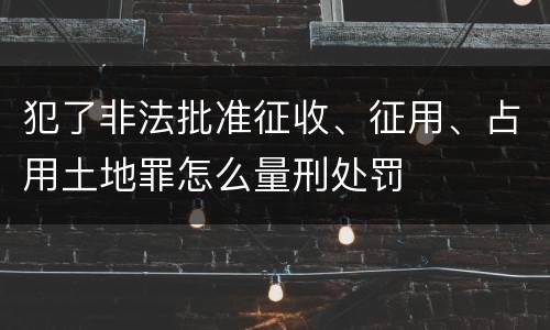 犯了非法批准征收、征用、占用土地罪怎么量刑处罚