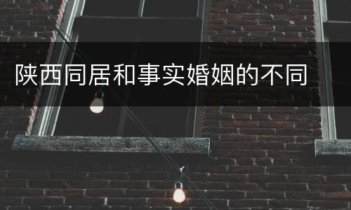 陕西同居和事实婚姻的不同