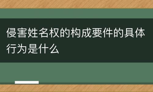 侵害姓名权的构成要件的具体行为是什么
