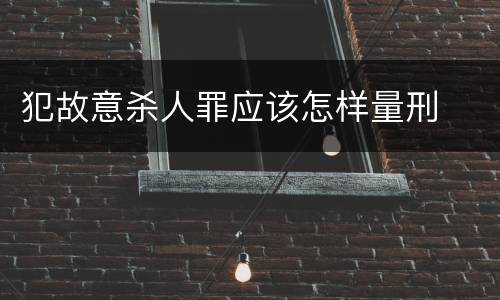 犯故意杀人罪应该怎样量刑