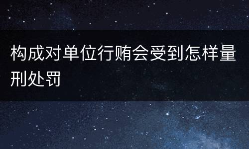 构成对单位行贿会受到怎样量刑处罚