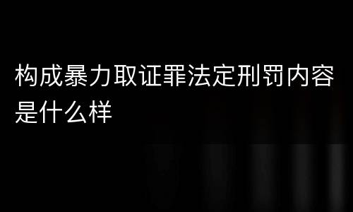 构成暴力取证罪法定刑罚内容是什么样