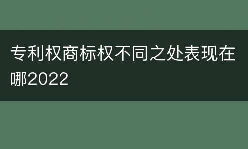 专利权商标权不同之处表现在哪2022
