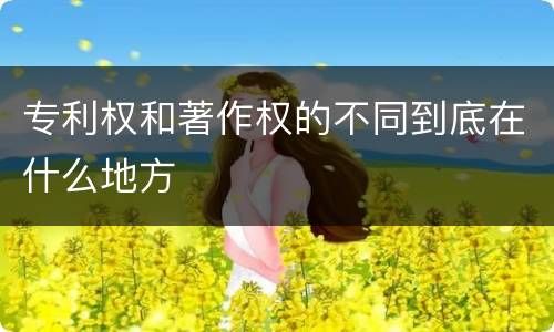 专利权和著作权的不同到底在什么地方