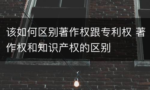 该如何区别著作权跟专利权 著作权和知识产权的区别