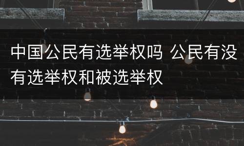中国公民有选举权吗 公民有没有选举权和被选举权