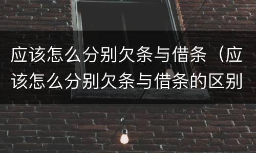 应该怎么分别欠条与借条（应该怎么分别欠条与借条的区别）