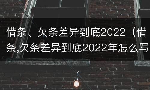 借条、欠条差异到底2022（借条,欠条差异到底2022年怎么写）