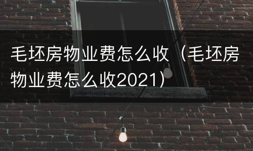 毛坯房物业费怎么收（毛坯房物业费怎么收2021）