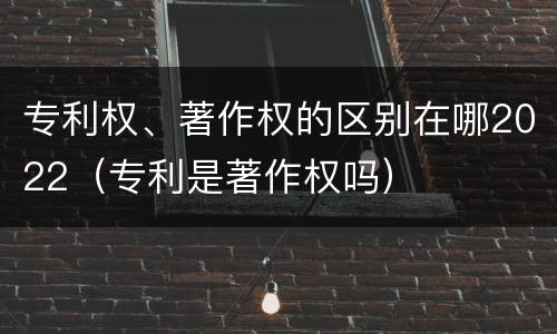 专利权、著作权的区别在哪2022（专利是著作权吗）