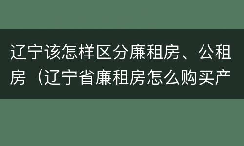 辽宁该怎样区分廉租房、公租房（辽宁省廉租房怎么购买产权）