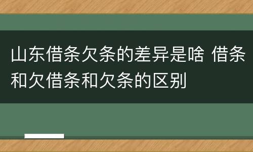 山东借条欠条的差异是啥 借条和欠借条和欠条的区别