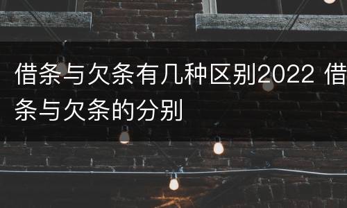 借条与欠条有几种区别2022 借条与欠条的分别