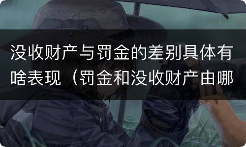 没收财产与罚金的差别具体有啥表现（罚金和没收财产由哪个机关执行）