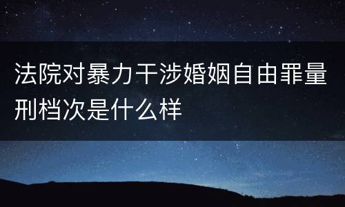 法院对暴力干涉婚姻自由罪量刑档次是什么样