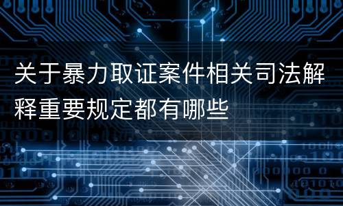 关于暴力取证案件相关司法解释重要规定都有哪些