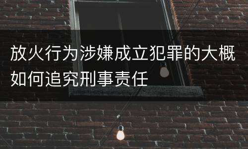 放火行为涉嫌成立犯罪的大概如何追究刑事责任