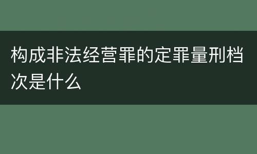 构成非法经营罪的定罪量刑档次是什么