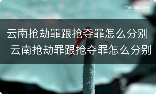 云南抢劫罪跟抢夺罪怎么分别 云南抢劫罪跟抢夺罪怎么分别判刑