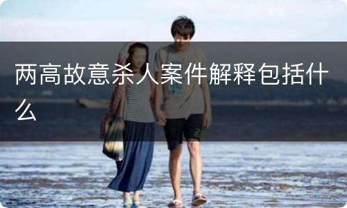 两高故意杀人案件解释包括什么