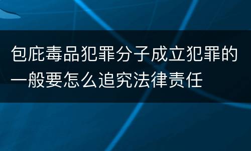 包庇毒品犯罪分子成立犯罪的一般要怎么追究法律责任