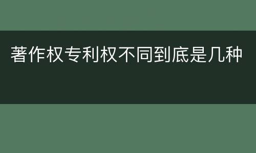 著作权专利权不同到底是几种