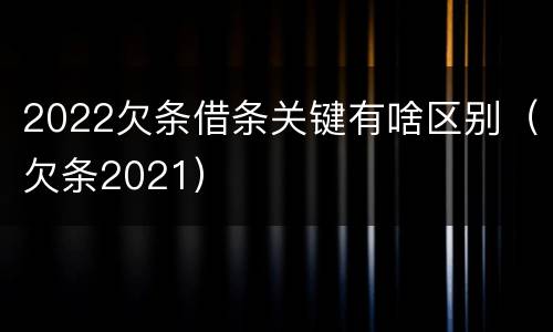 2022欠条借条关键有啥区别（欠条2021）