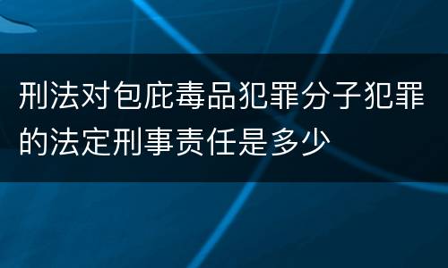 刑法对包庇毒品犯罪分子犯罪的法定刑事责任是多少