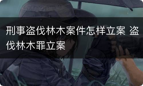 刑事盗伐林木案件怎样立案 盗伐林木罪立案