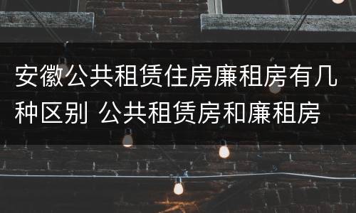 安徽公共租赁住房廉租房有几种区别 公共租赁房和廉租房