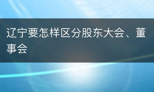 辽宁要怎样区分股东大会、董事会