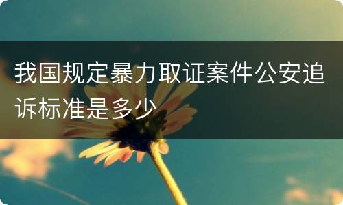 我国规定暴力取证案件公安追诉标准是多少