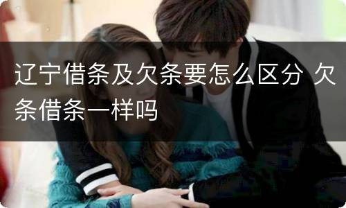 辽宁借条及欠条要怎么区分 欠条借条一样吗