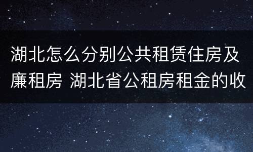 湖北怎么分别公共租赁住房及廉租房 湖北省公租房租金的收费标准