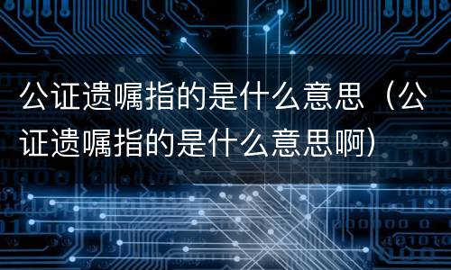 公证遗嘱指的是什么意思（公证遗嘱指的是什么意思啊）
