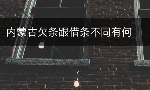 内蒙古欠条跟借条不同有何