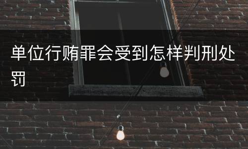 单位行贿罪会受到怎样判刑处罚