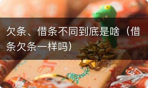 欠条、借条不同到底是啥（借条欠条一样吗）