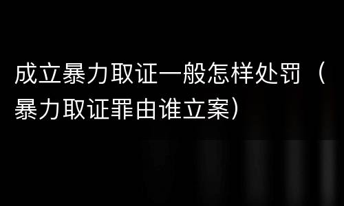 成立暴力取证一般怎样处罚（暴力取证罪由谁立案）