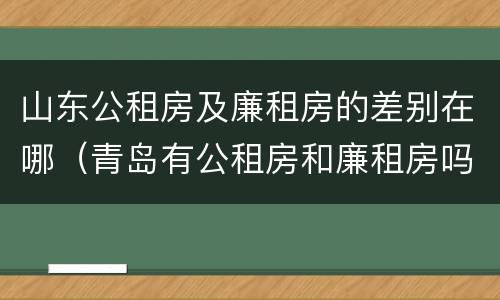 山东公租房及廉租房的差别在哪（青岛有公租房和廉租房吗）