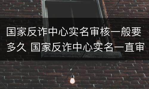 国家反诈中心实名审核一般要多久 国家反诈中心实名一直审核中