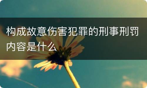 构成故意伤害犯罪的刑事刑罚内容是什么