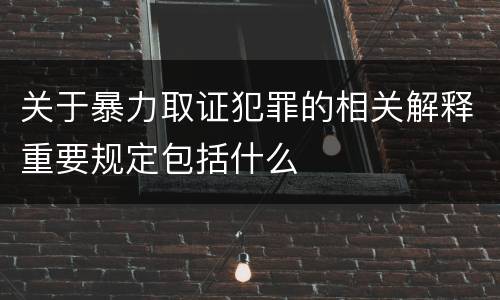 关于暴力取证犯罪的相关解释重要规定包括什么