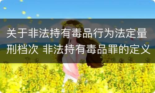 关于非法持有毒品行为法定量刑档次 非法持有毒品罪的定义