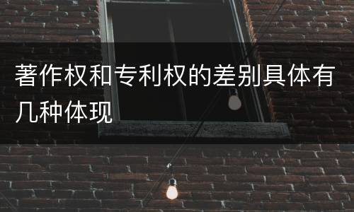 著作权和专利权的差别具体有几种体现
