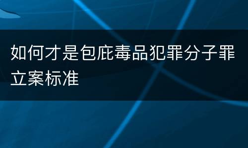 如何才是包庇毒品犯罪分子罪立案标准